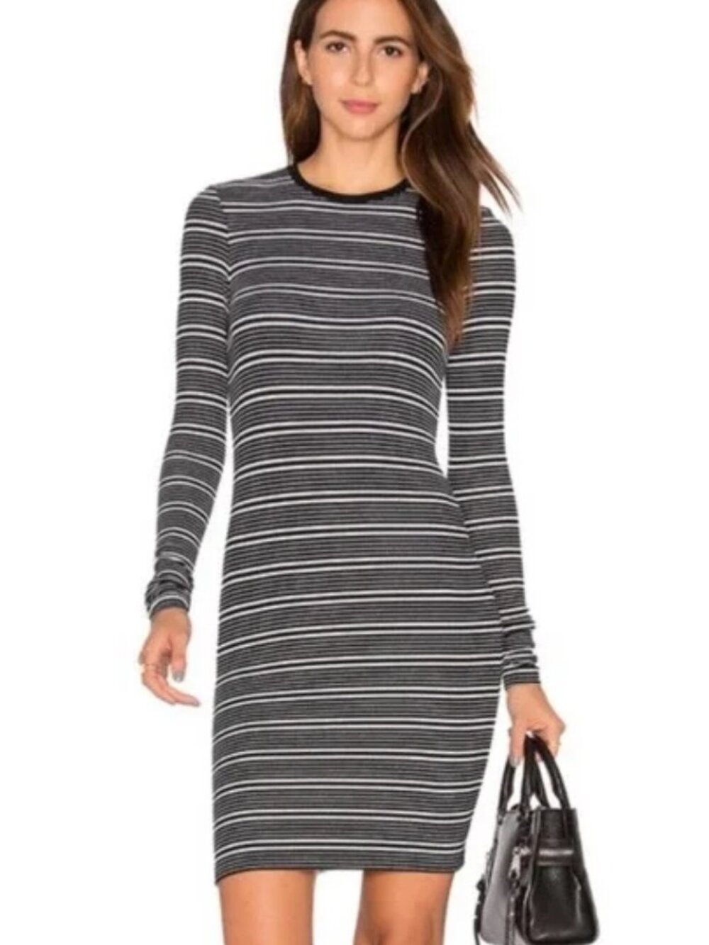 ATM Striped Long Sleeve Dress